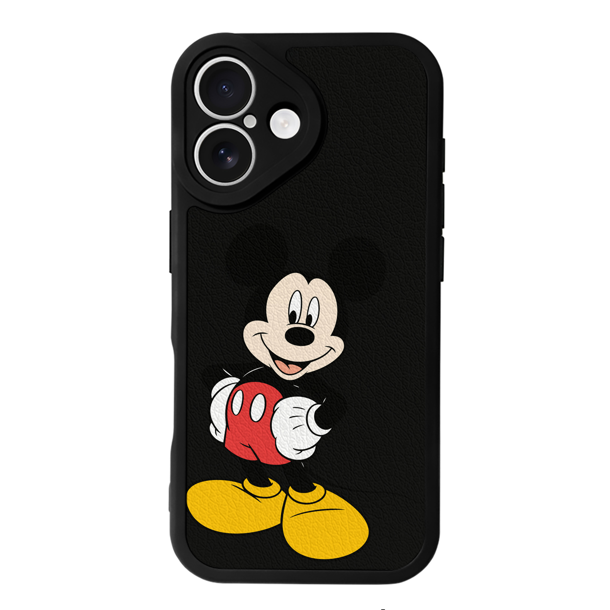 （画像用） ミッキーマウス Mickey Mouse 【iPhone 16シリーズ対応】シリコンスマホケース（レザー調） 材質：シリコン